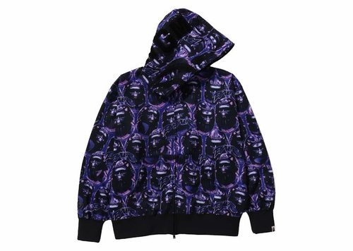 A Bathing Ape Ape Head Graffiti Shark Full Zip Hoodie - Black - 1J80-115-004