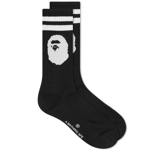 A Bathing Ape Ape Head Line Socks - Black - 001SOJ801004M-BLK