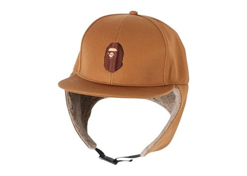 A Bathing Ape Ape Head Logo Patch Earmuffs Cap - Black - 1J80-180-010
