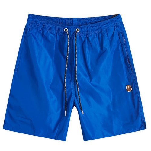 A Bathing Ape Ape Head Nylon Beach Short - Blue - 001SPK301322M-BLU