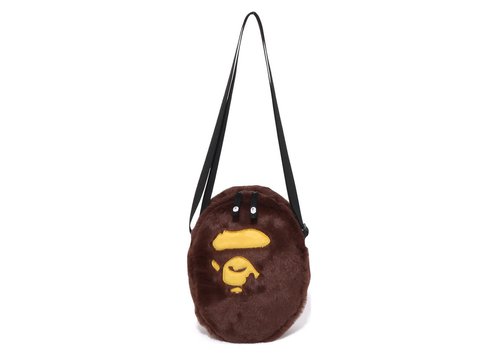 A Bathing Ape Ape Head Shoulder Bag - Brown - 1J30-190-001