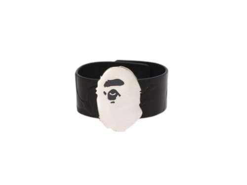 A Bathing Ape Ape Head Silver Bracelet - Black - 1K80-182-004