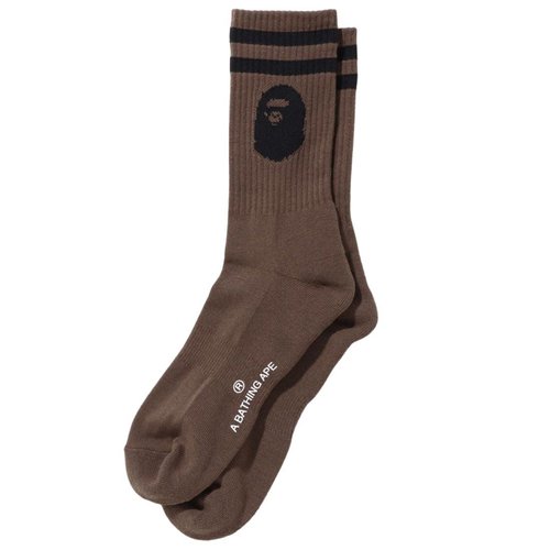 A Bathing Ape Ape Head Socks FW23 - Brown - 1I20184002BRW