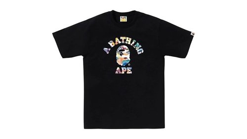 A Bathing Ape Art Camo College Tee - White - 1L80-110-035