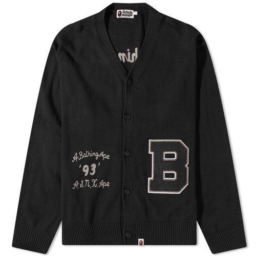 A Bathing Ape Bape Knit Cardigan - Black - 001KNJ301001M-BLK