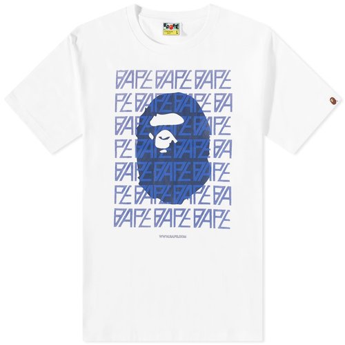 A Bathing Ape Bape Logo Monogram T-Shirt - White - 001TEJ301050M-WHT