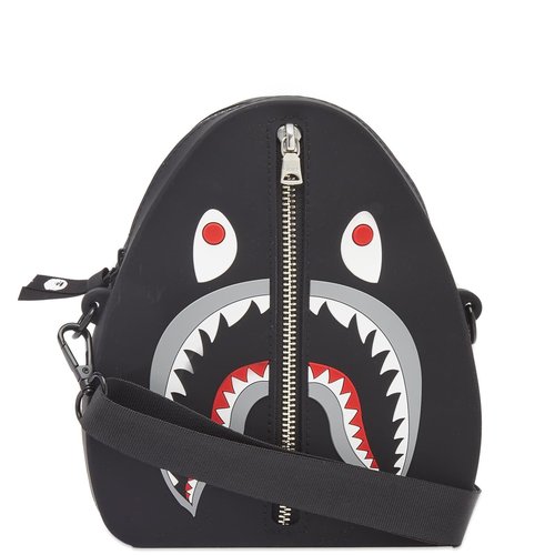 A Bathing Ape Bape Shark Silicon Shoulder Bag - Black - 001SGL301001M-BLK