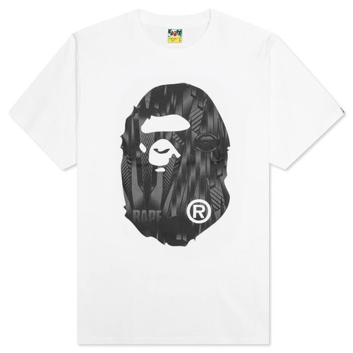 A Bathing Ape Speed Racer Big Ape Head Tee - White/Black - 001TEJ301036M-WH2
