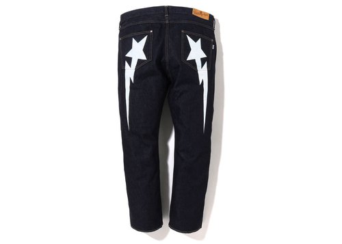 A Bathing Ape BAPE STA Relaxed Fit Denim Pants - Indigo - 1I80-150-006