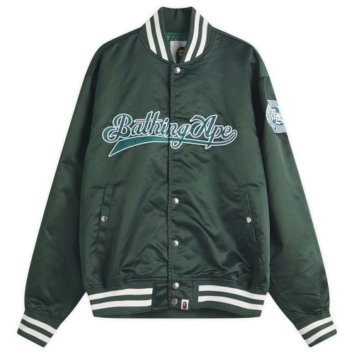 A Bathing Ape Baseball Varsity Jacket - Green - 001LJL301011M-GRN