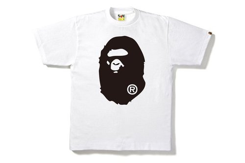 A Bathing Ape Bicolor Big Ape Head Tee Shirt - White/Black