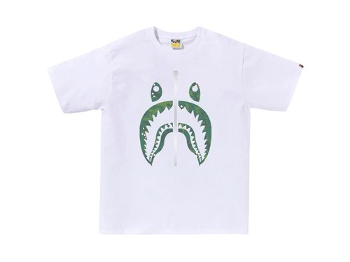 A Bathing Ape Bitmap Shark Tee - White - 1K80-110-040