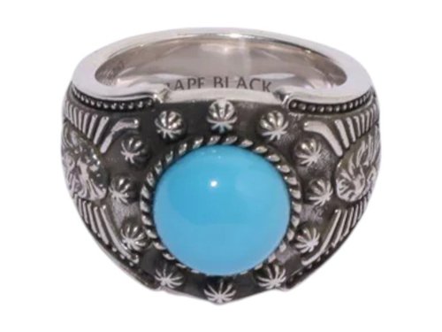 A Bathing Ape Black Navajo Turquoise Ring - Silver - 1L30-182-352