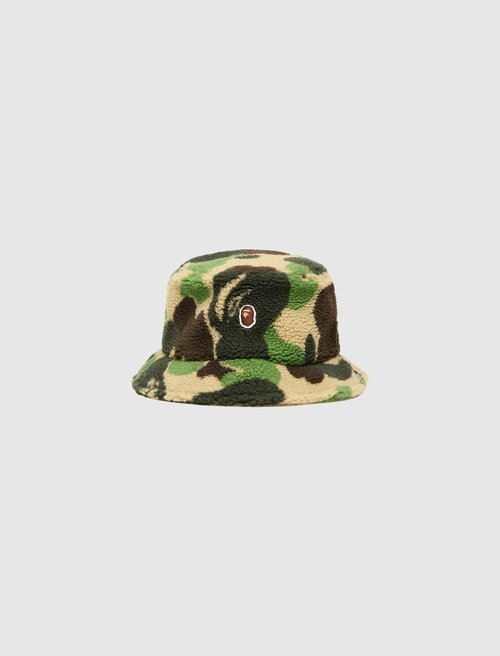 A Bathing Ape Boa Fleece Bucket Hat - 001HTK801006M-GRN