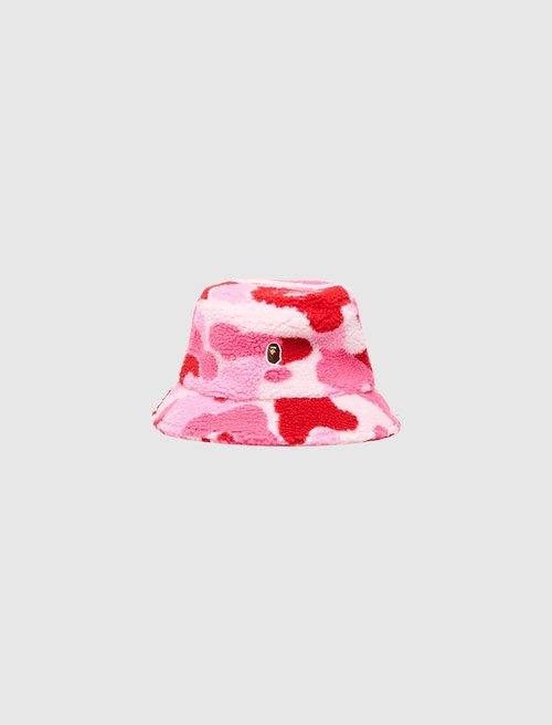 A Bathing Ape Boa Fleece Bucket Hat - 001HTK801006M-PNK
