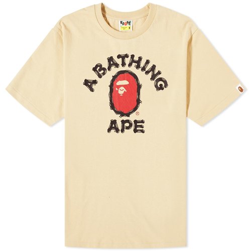 A Bathing Ape Brush College T-Shirt - Beige - 001TEJ801056M-BGE