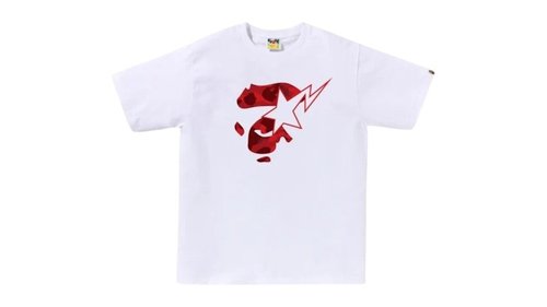 A Bathing Ape Color Camo Ape Face A Bathing Ape Sta Tee - White Purple - 1L80-110-019