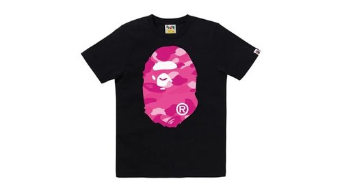 A Bathing Ape Color Camo Big Ape Head Tee - Black Blue - 1L80-210-017