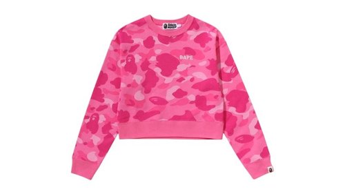 A Bathing Ape Color Camo Cropped Crewneck Sweatshirt - Blue - 1L80-213-002