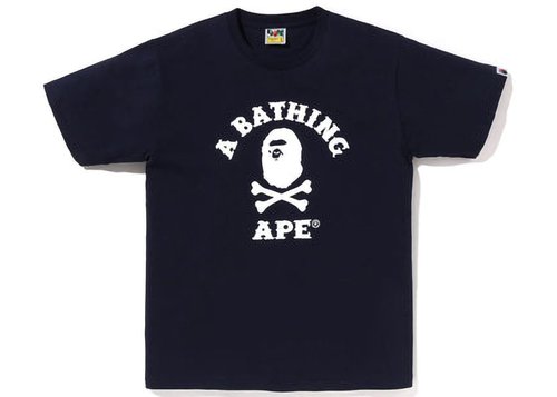 A Bathing Ape Captain Ape Crossbone Tee - Yellow - 4I72-110-005
