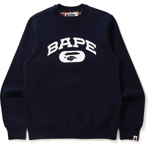 A Bathing Ape Check Crewneck Sweatshirt - Navy Blue/Red