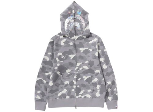 A Bathing Ape City Camo Shark Full Zip Hoodie - Black - 001ZPK301003M