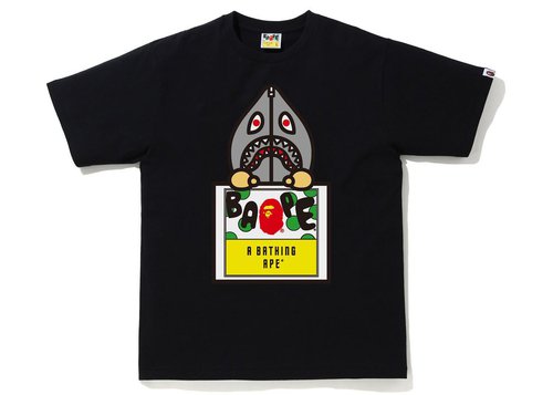 A Bathing Ape Classic Milo Shark #3 Tee Shirt - Black