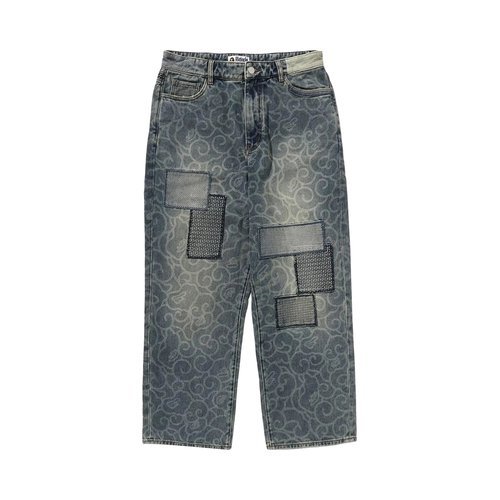 A Bathing Ape Cloud Camo Jacquard Upcycled Loose Fit Denim Pants - 1L80-150-304