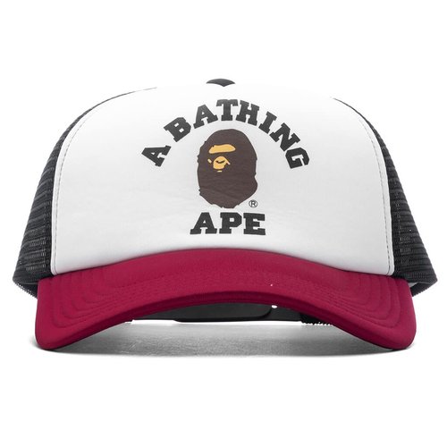 A Bathing Ape College Mesh Cap - Burgundy - 001CPK301004M-BUR