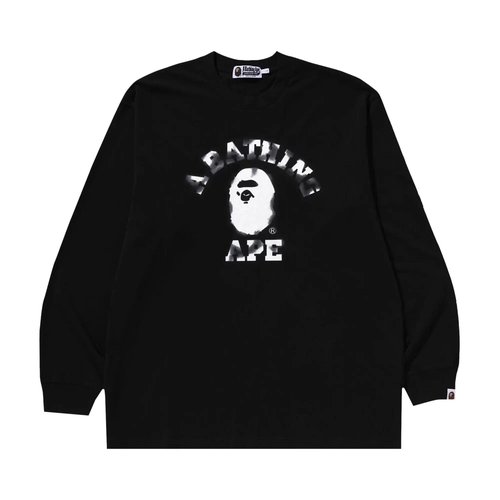A Bathing Ape College Relaxed Fit Long-Sleeve Tee - White - 1L30-111-305