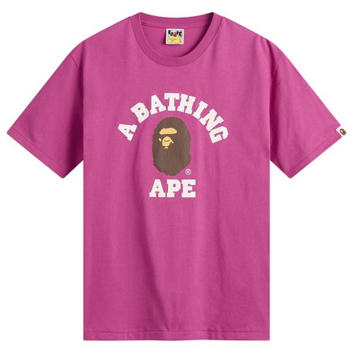 A Bathing Ape College T-Shirt - Pink - 001TEM301001M-PNK