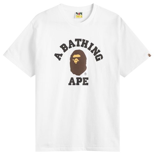 A Bathing Ape College T-Shirt - White - 001TEM301001M-WHT