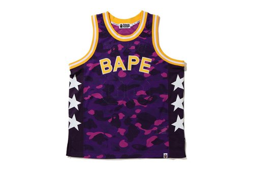 A Bathing Ape Camo Basketball Tank Top SS20 - Purple