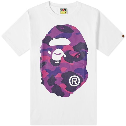 A Bathing Ape Color Camo Big Ape Head TShirt 'White X Purple