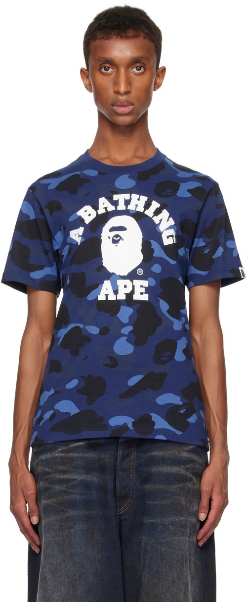 Tee Bape Blue Purple Bape Purple Camo College Tee Bape Color