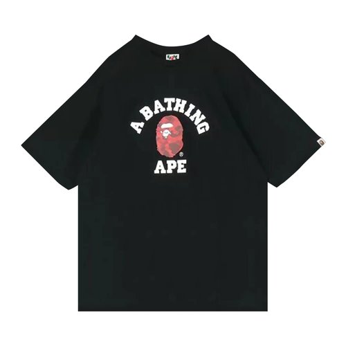 A Bathing Ape Color Camo College Tee - Black/Navy Blue - 1J80-110-019