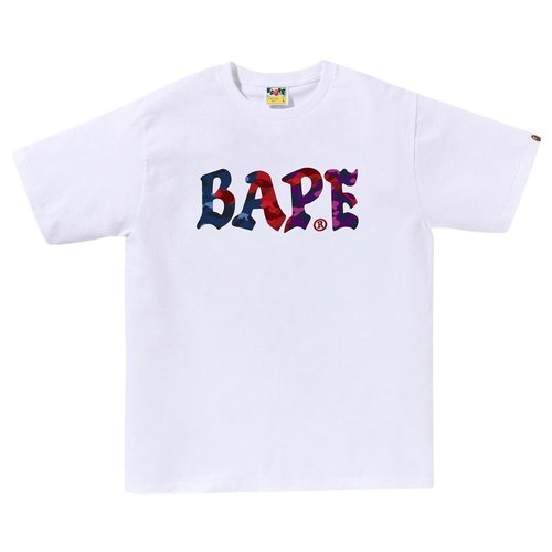 A Bathing Ape Color Camo Crazy Bape Logo Tee white - White - 1J30110049WHT