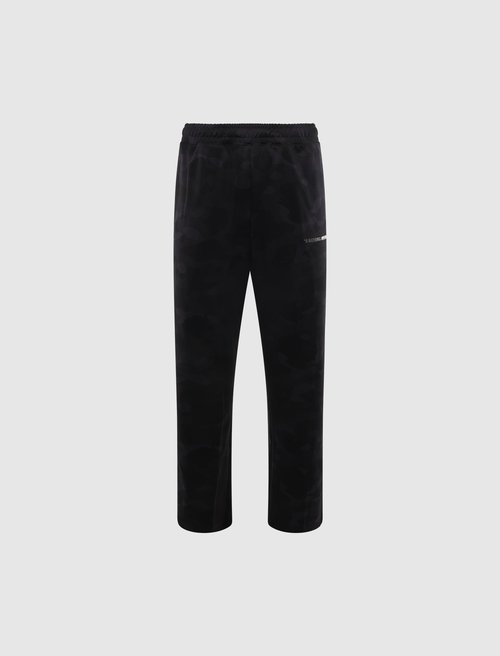 A Bathing Ape Color Camo Metal Logo Relaxed Fit Track Sweat Pants - 001PTL801315M-BLK