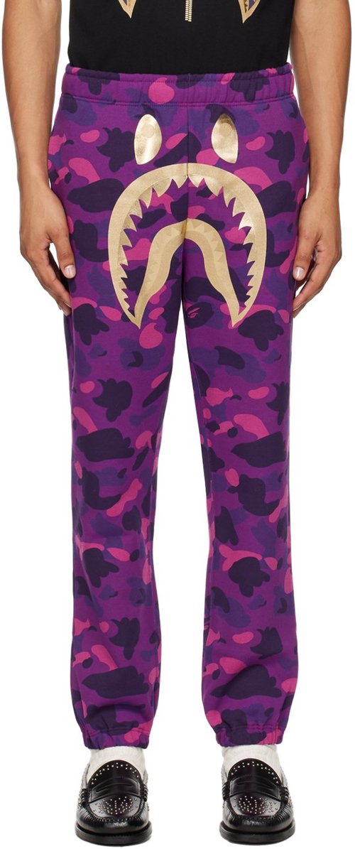 A Bathing Ape Color Camo Shark Sweatpants - Navy - 001PTK301001M