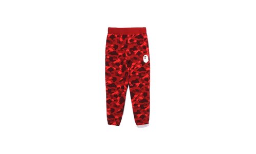 A Bathing Ape Color Camo Wide Fit Sweatpants - 001PTJ301011MRED