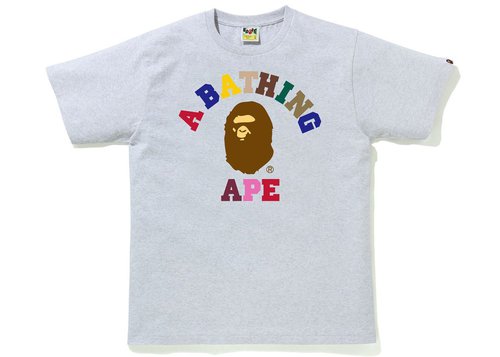A Bathing Ape Colors College Tee Shirt - Grey