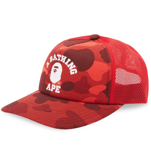 A Bathing Ape Colour Camo College Mesh Cap - Red - 001CPJ301011M-RED