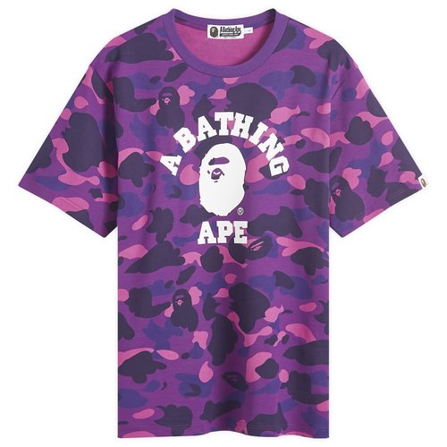 A Bathing Ape Colour Camo College T-Shirt - Purple - 001CSK301002M-PPL
