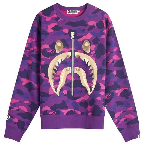 A Bathing Ape Colour Camo Shark Crew Sweat - Purple - 001SWK301003M-PPL