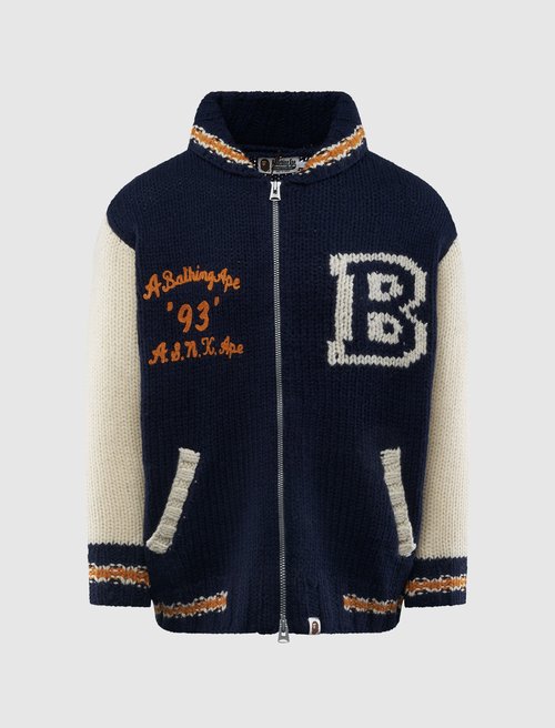 A Bathing Ape Cowichan Cardigan - 001KNK801002M-NVY