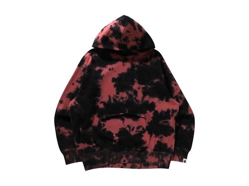 A Bathing Ape Destroyed Bleach Logo Relaxed Fit Pullover Hoodie - Black - 1L30-114-311