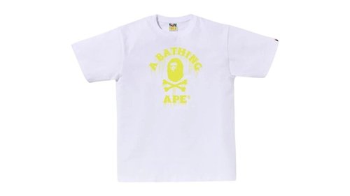 A Bathing Ape Drip Ape Crossbone College Tee Shirt - Black - 4K70-110-004