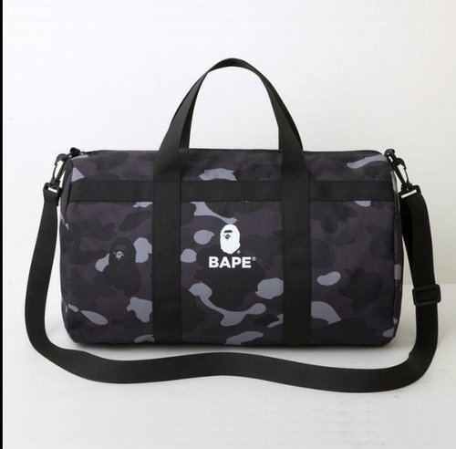 A Bathing Ape Duffle Bag City Camo Black