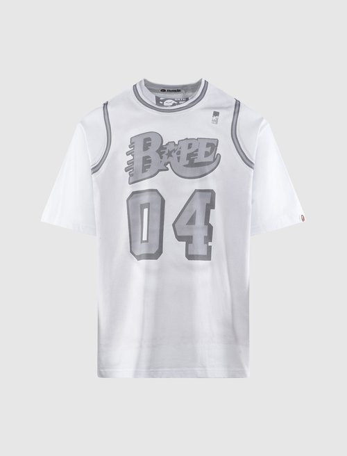 A Bathing Ape Fake Print Tee - 001CSL301335M-WHT