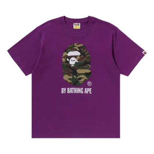 A Bathing Ape Glitch Woodland Camo T-Shirt - Purple - 1M30110346-PURPLE